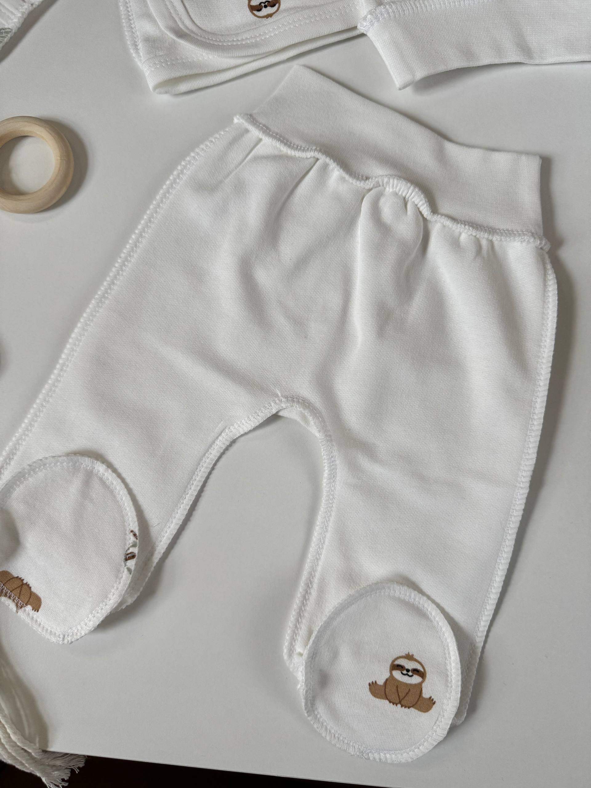 Комплект для новонароджених футер 56 сорочка, повзунята та шапочка - Фото 4 | Дитячий одяг Olivka Store