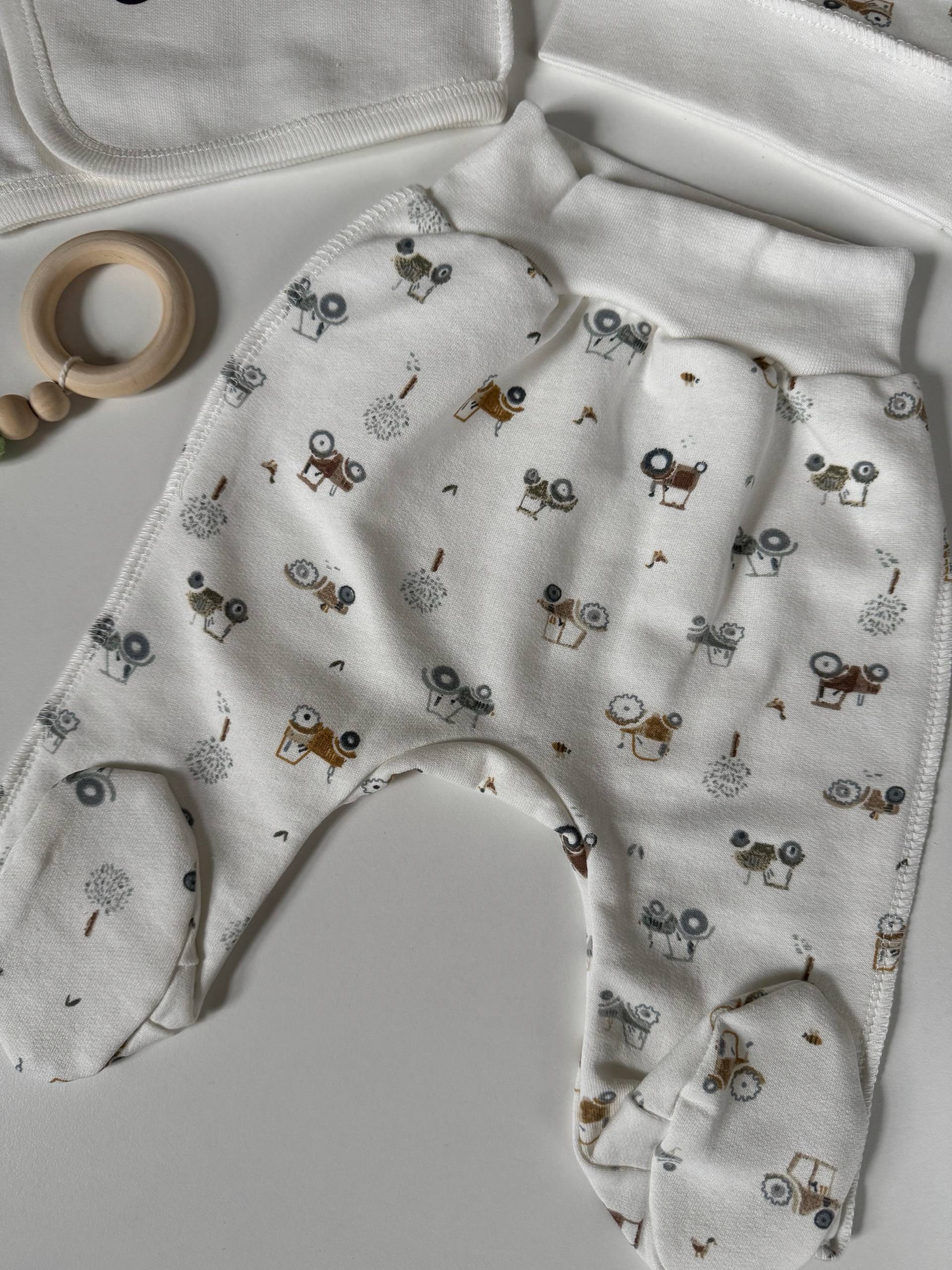 Комплект для новонароджених футер 56 сорочка, повзунята та шапочка - Фото 4 | Дитячий одяг Olivka Store