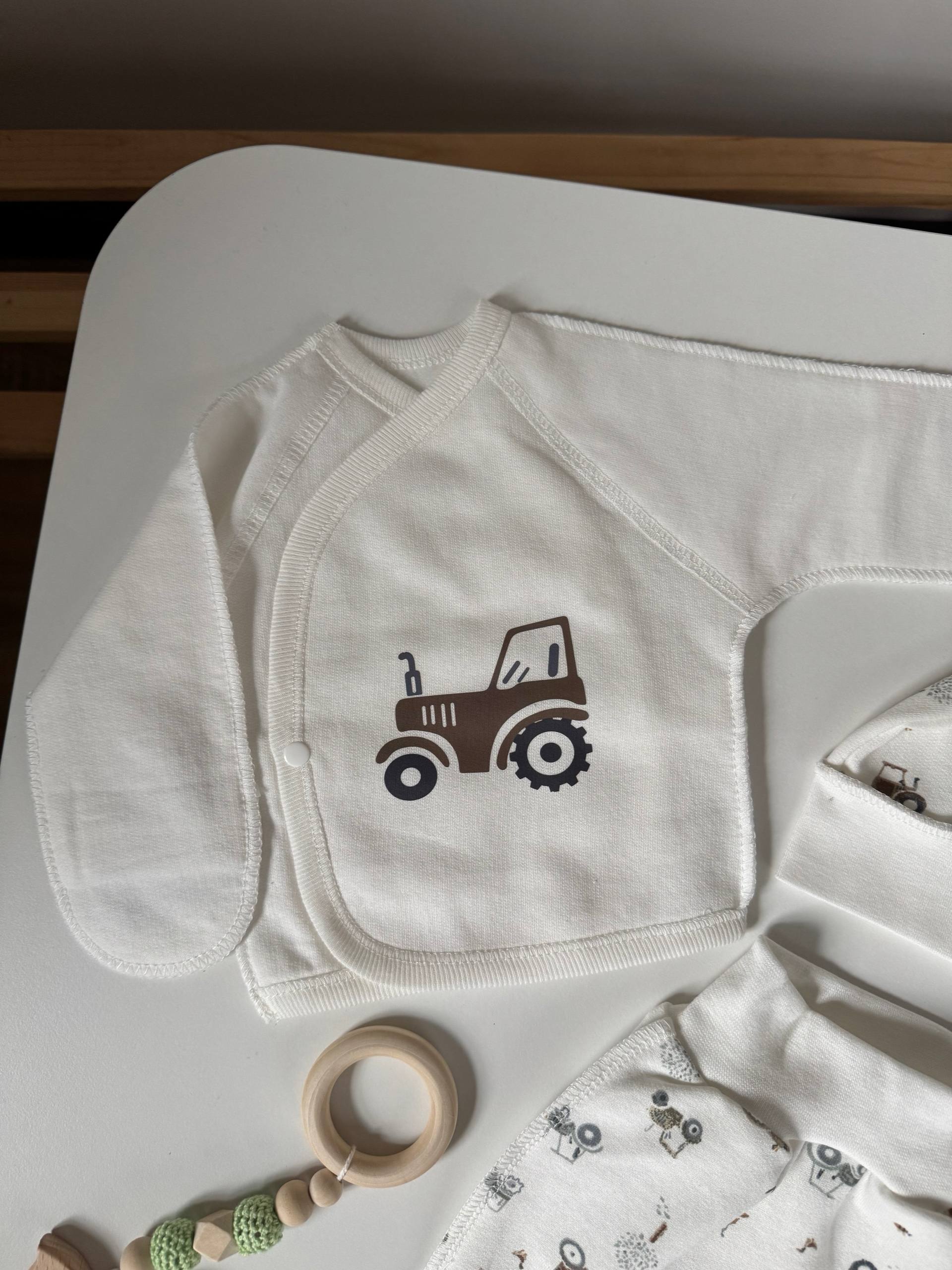 Комплект для новонароджених футер 56 сорочка, повзунята та шапочка - Фото 2 | Дитячий одяг Olivka Store