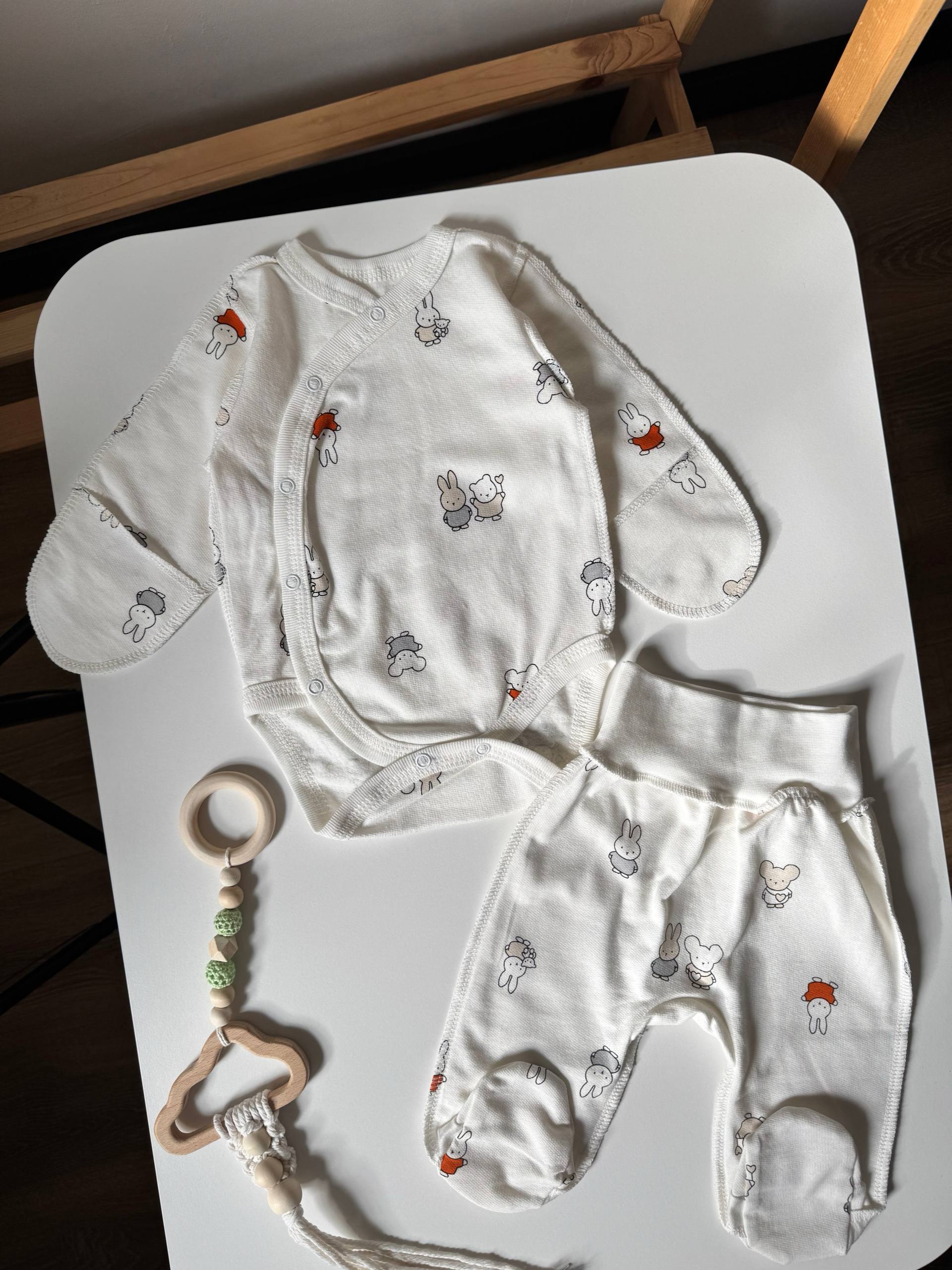 Комплект для новонароджених футер 62-68 боді та повзунята - Головне фото | Дитячий одяг Store Olivka