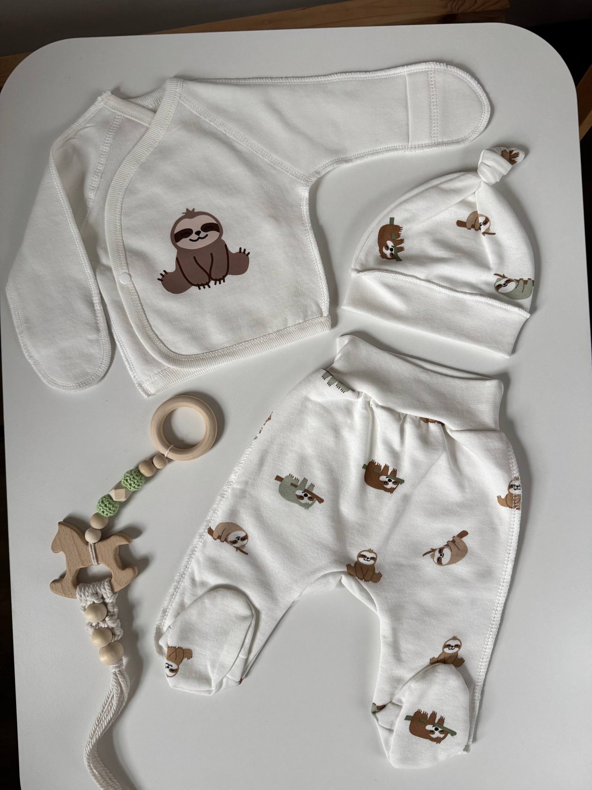 Комплект для новонароджених футер 56 сорочка, повзунята та шапочка - Головне фото | Дитячий одяг Olivka Store